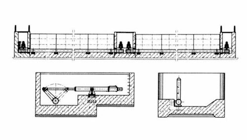底横轴翻转闸门结构图